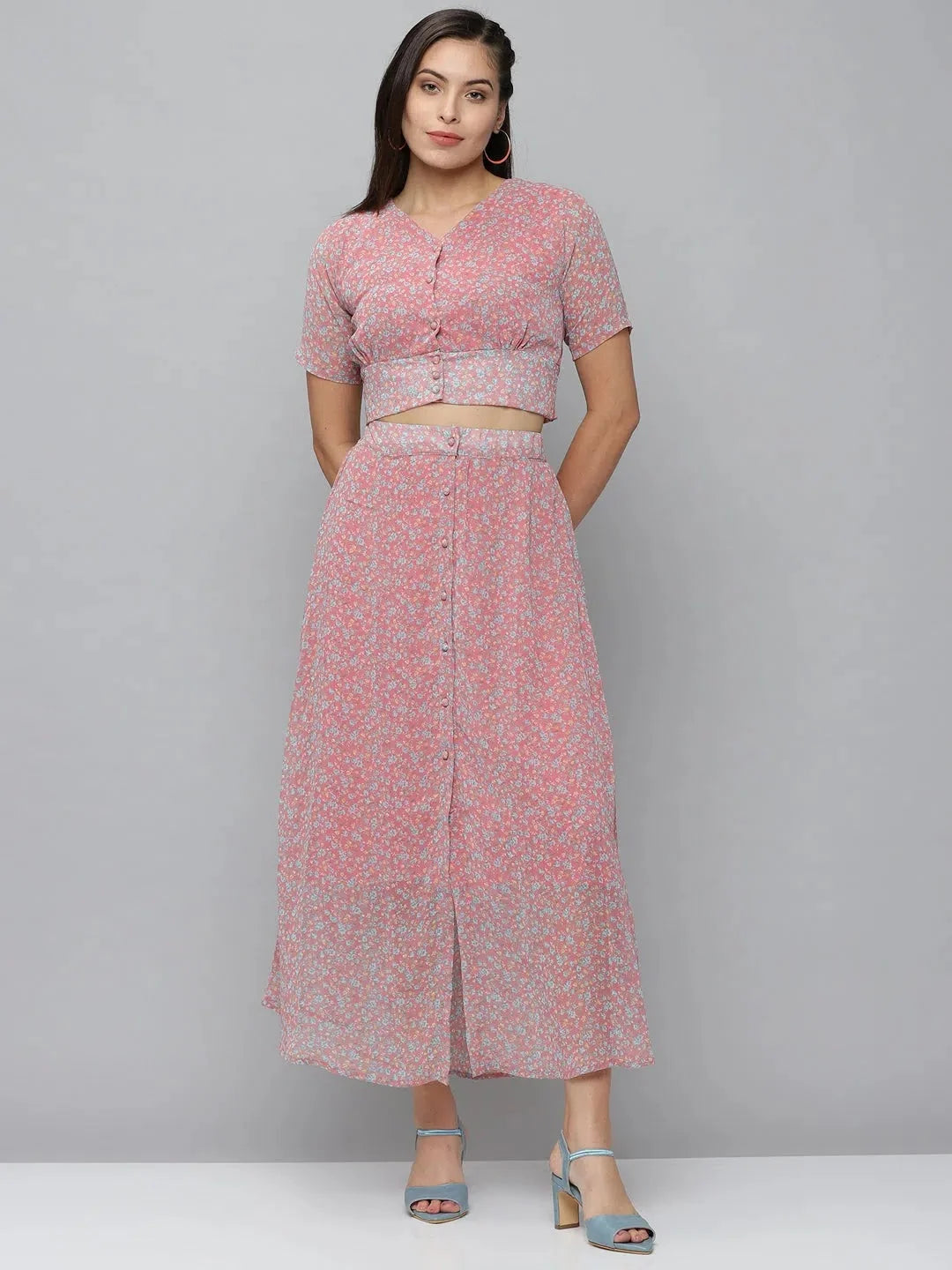 Pink Printed Co Ord Sets for Women | Trendy Two Piece Sets