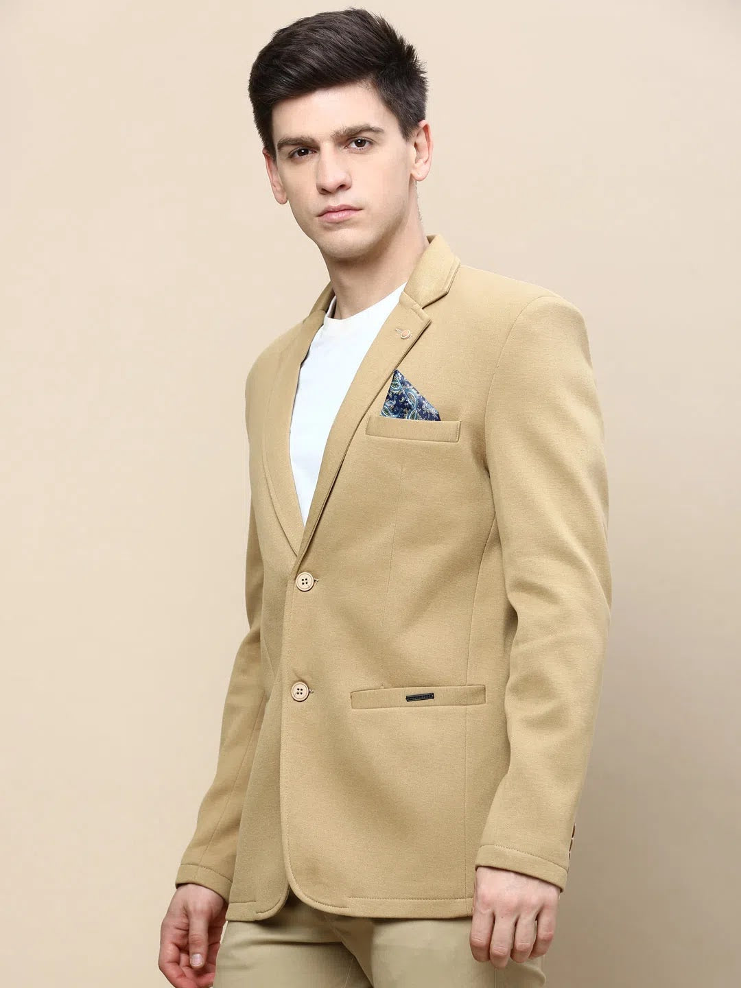 Khaki Cotton Nehru Jacket - Men's Ethnic Wear | DesiQlo