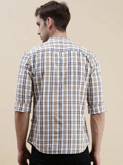 Men White Checked Casual Shirt-LAVINIA-0090-White