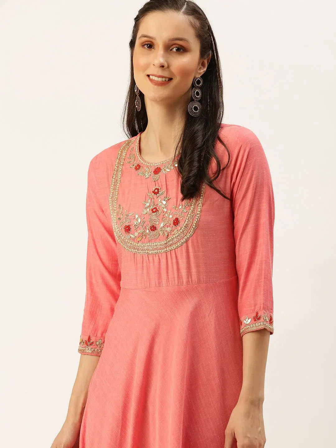 Pink Embellished Indian Kurta for Ladies | DesiQlo Kurtas