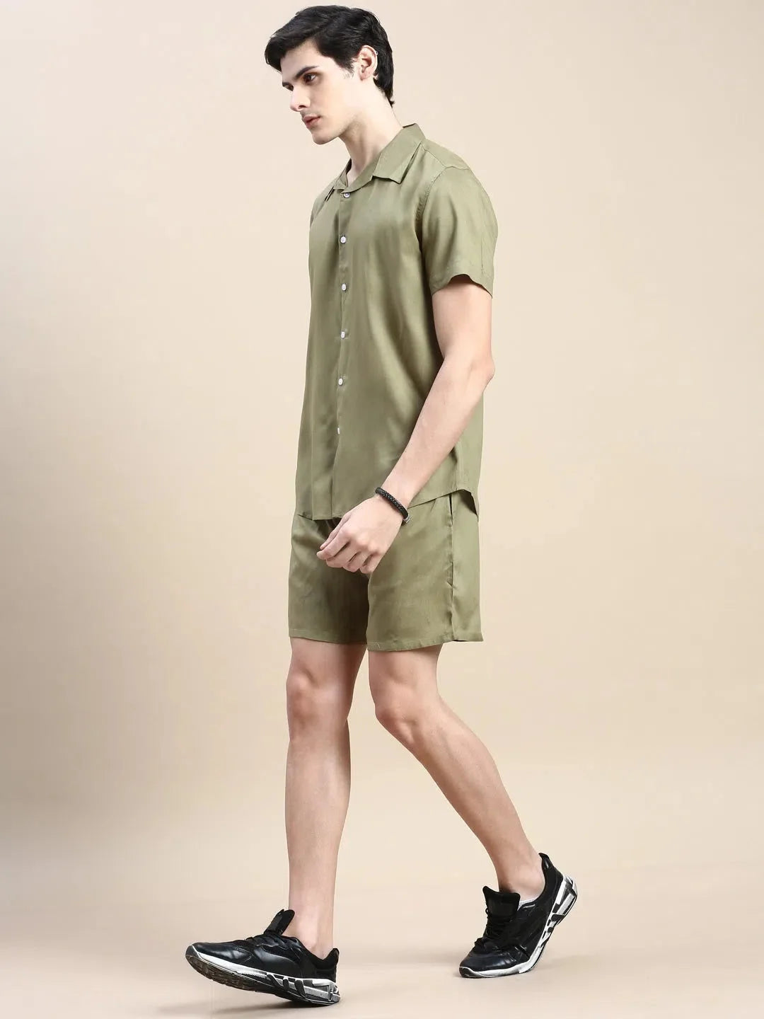 Men's Green Solid Co ord Sets Men | Casual Co ord Set