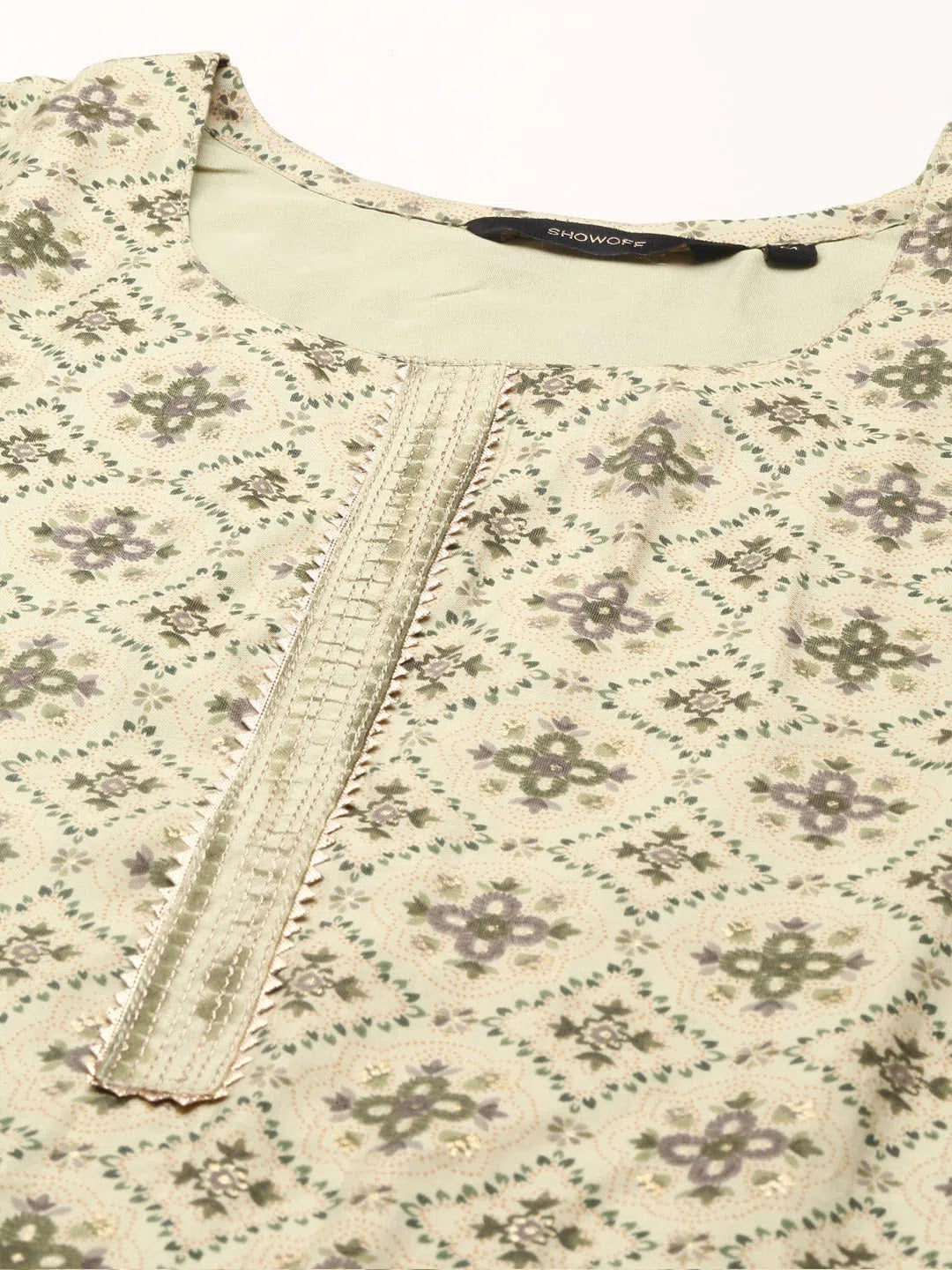 Olive Printed Kurta Set | Women's Cotton Indian Kurta Sets