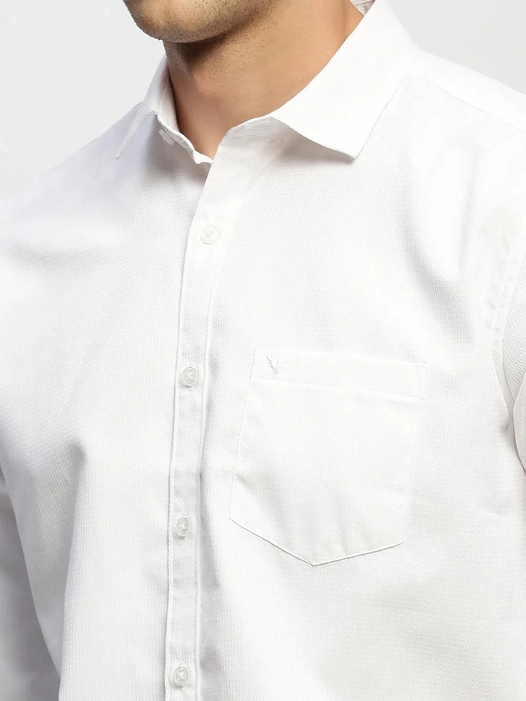 White Cotton Mens Shirt - Solid Formal Shirts | DesiQlo