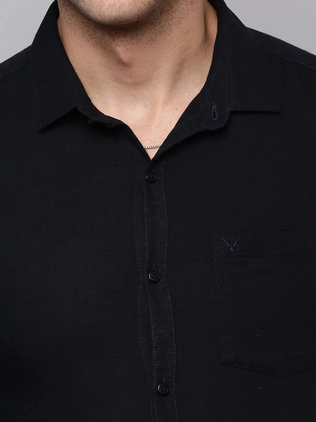 Navy Solid Mens Shirt - Casual Cotton Shirt | DesiQlo