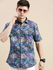 Men Multi Graphics Casual Shirt-GALAXY-1668-Multi