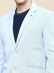 Men Blue Solid Casual Blazers-AR-42-Blue