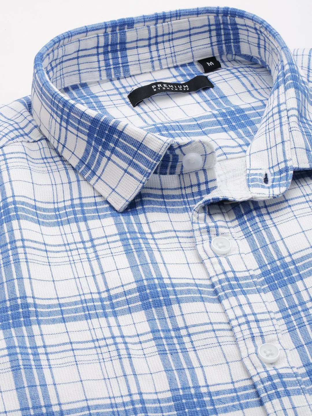White Checked Mens Shirt - Casual Cotton Shirts | DesiQlo