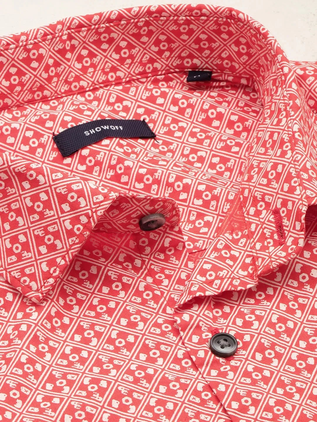 Orange Printed Mens Shirt | Cotton Casual Shirt | DesiQlo