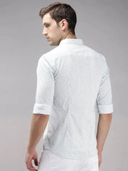 Men White Printed Casual Shirt-EASTIONPRINT-1434-White