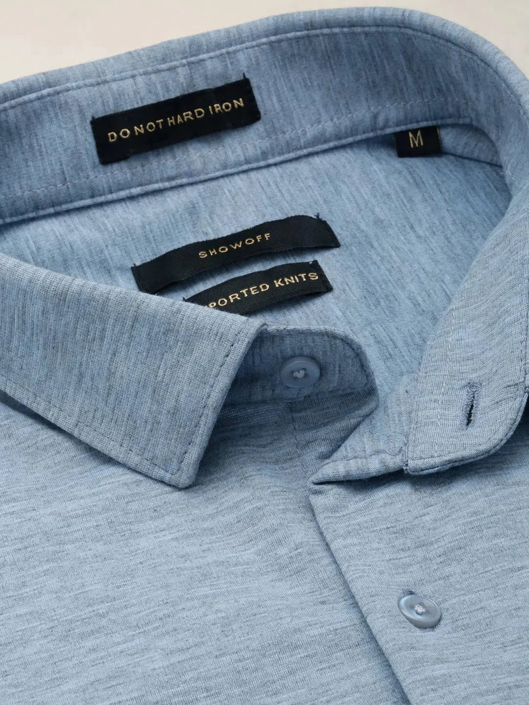 Men's Blue Solid Cotton Shirt | Casual Style by DesiQlo