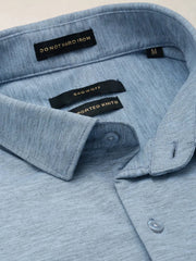 Men Blue Solid Casual Shirt-FORDKNITS-4477-Blue