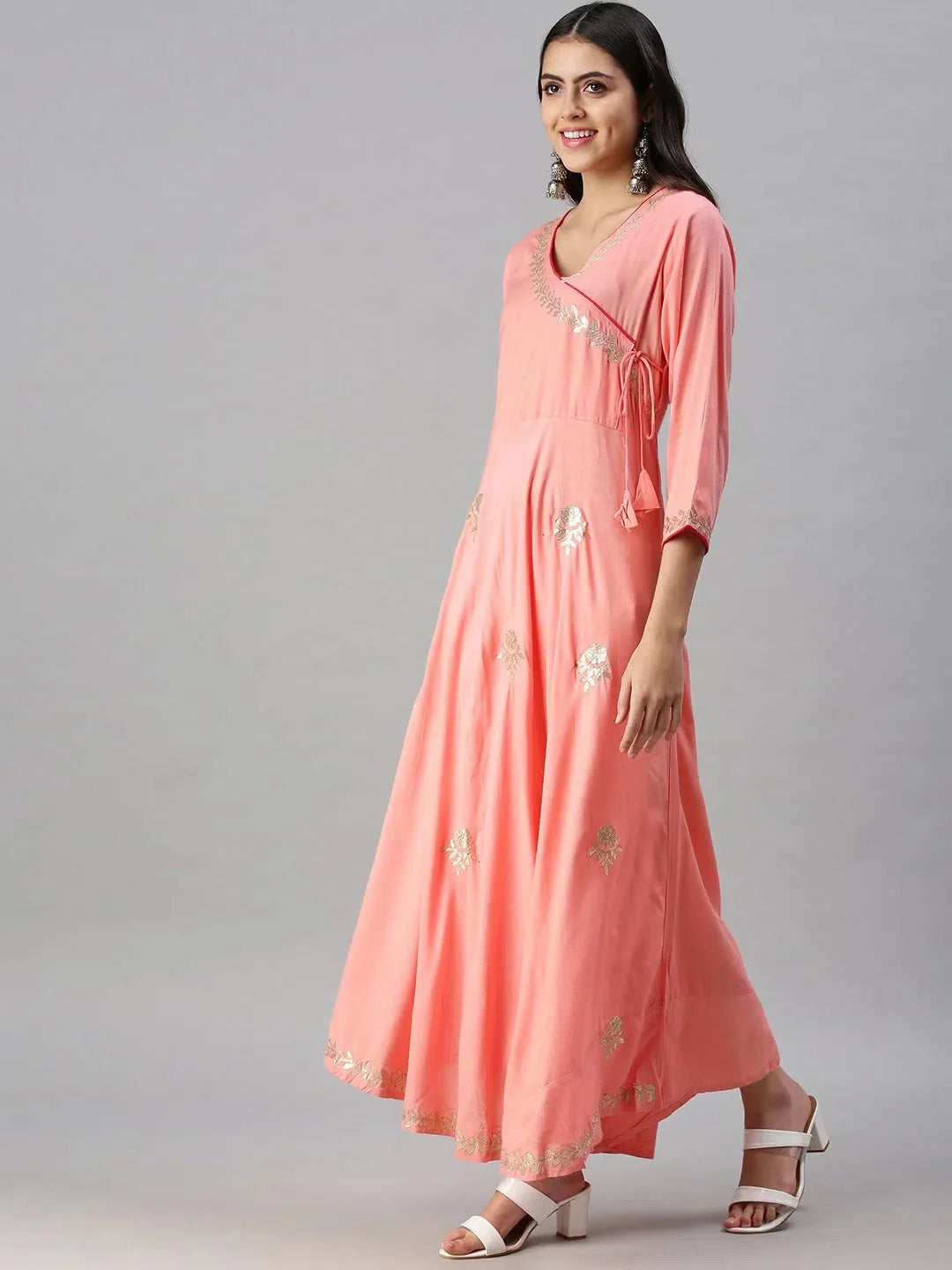 Pink Cotton Anarkali Kurta | Women's Anarkali Kurti Online