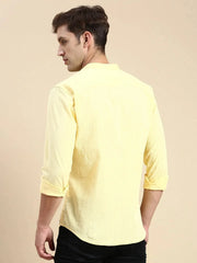 Men Yellow Solid Casual Shirt-SAN-DEI-1065-Yellow
