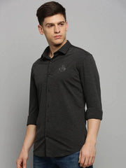 Men Grey Solid Casual Shirt-FORDKNITS-4470-Greymelange