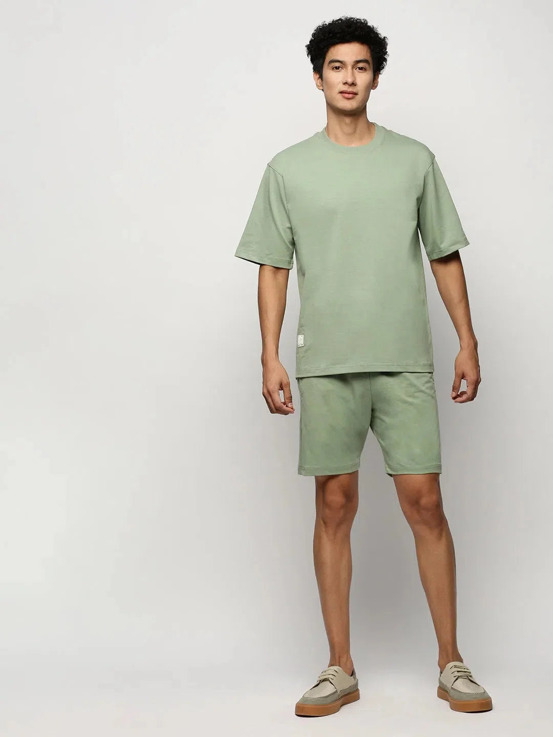 Green Casual Co ord Sets Men | Solid Mens Two Piece Sets