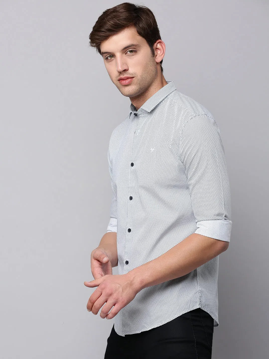 Charming White Printed Mens Shirt - Casual Cotton Shirt | DesiQlo