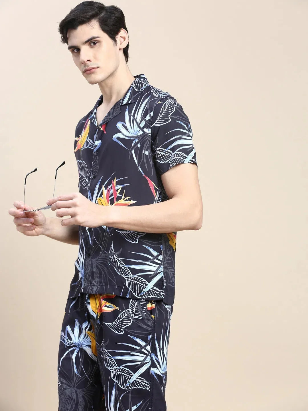 Men's Black Printed Casual Co ord Set | Stylish  | Elegant Design