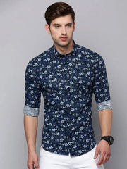 Men Green Printed Casual Shirt-TKTPRINT-105-Olive