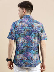 Men Multi Graphics Casual Shirt-GALAXY-1668-Multi