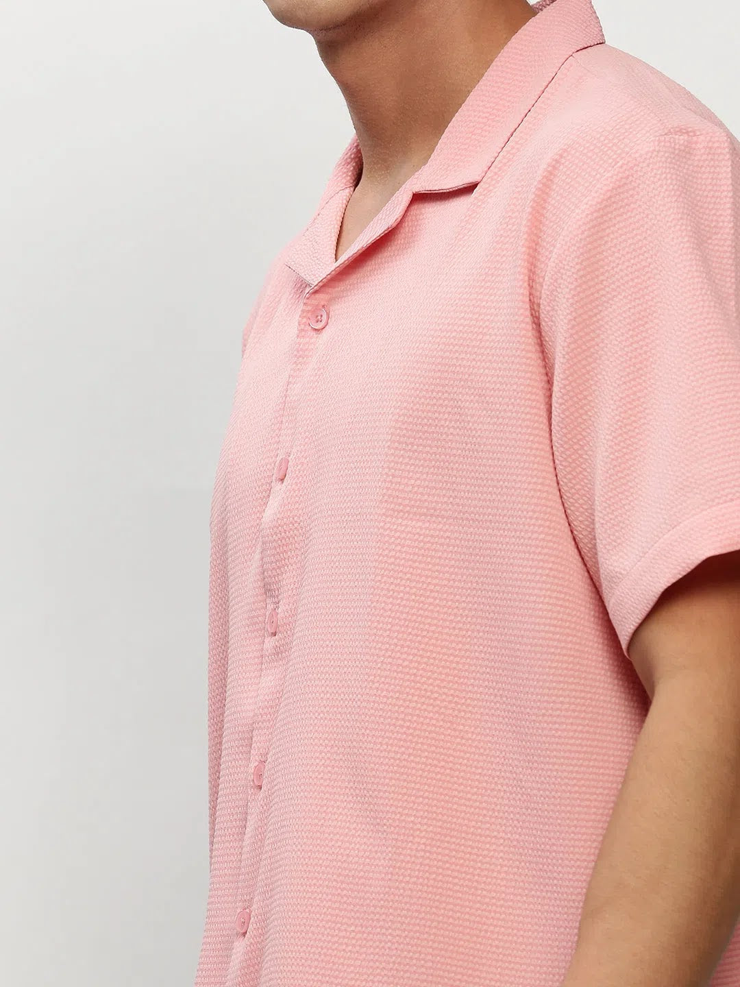 Peach Solid Mens Shirt | Casual Cotton Shirt - DesiQlo