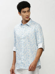 Men Blue Printed Casual Casual Shirts-YAYIN-1586-Blue