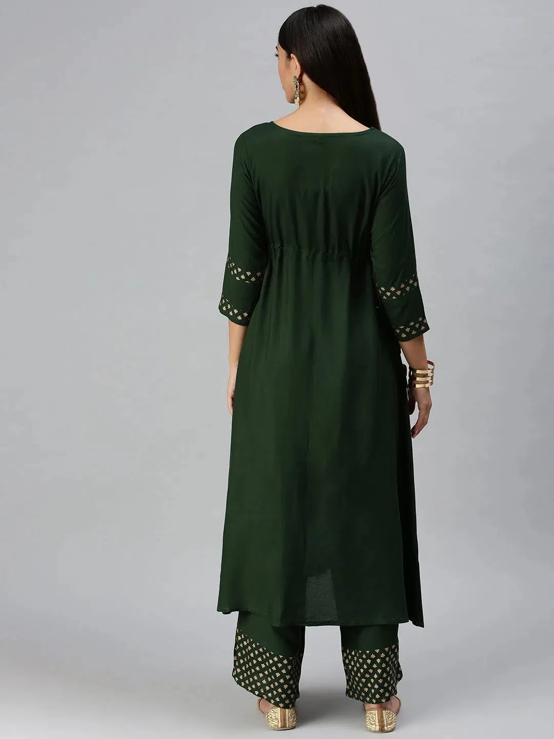 Green Printed Women's Kurta Sets | Cotton Indian Kurta Sets