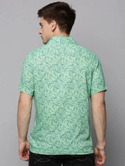 Men Green Printed Casual Shirt-RESORTPRINT-3176-Green