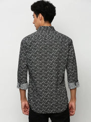 Men Black Floral Casual Casual Shirts-STANLEY-5281-Black