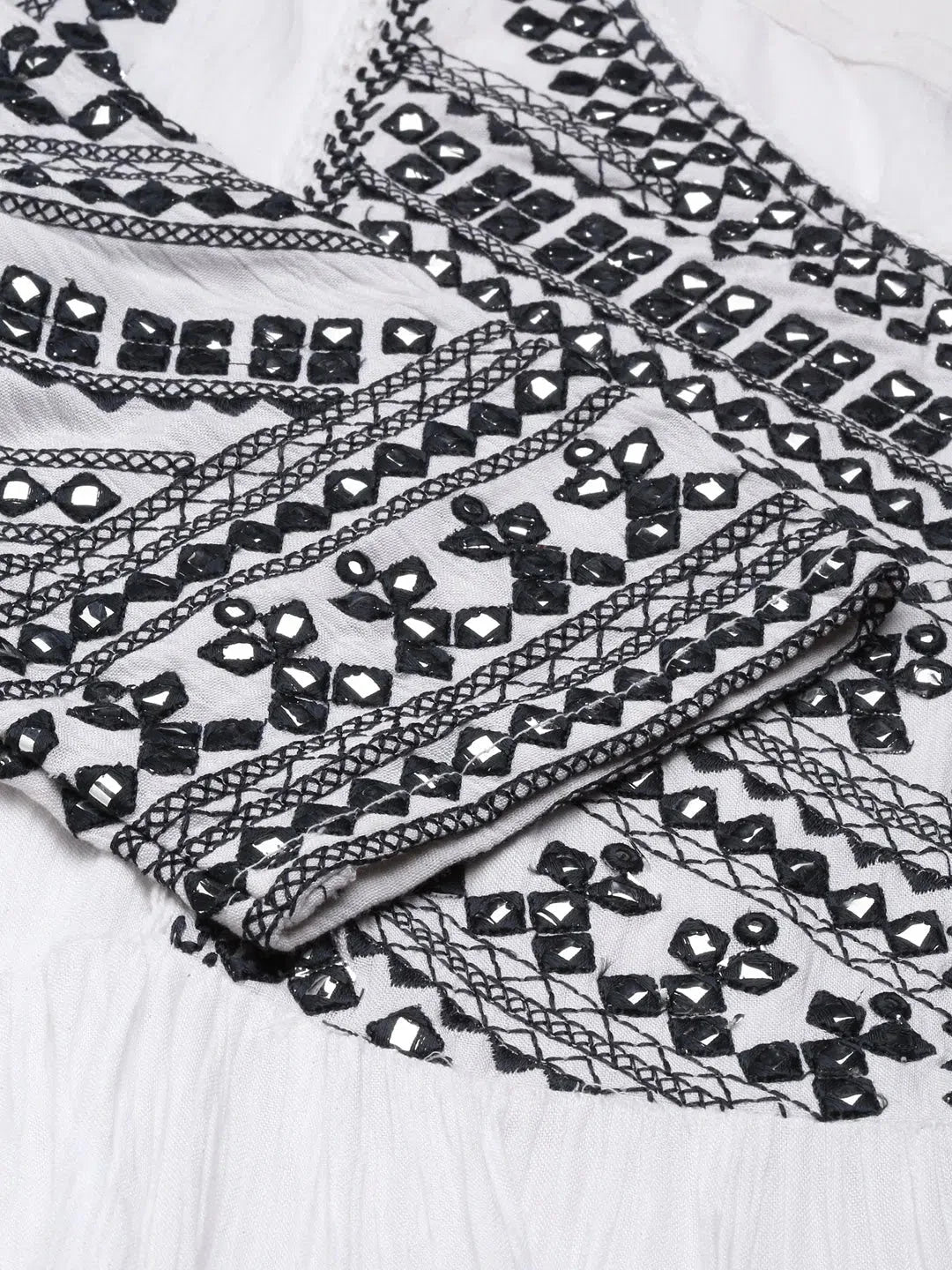 White Printed Anarkali Kurta | Women's Anarkali Dress Online