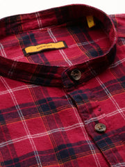 Men Red Checked Casual Casual Shirts-RORACHECKS-93-Red