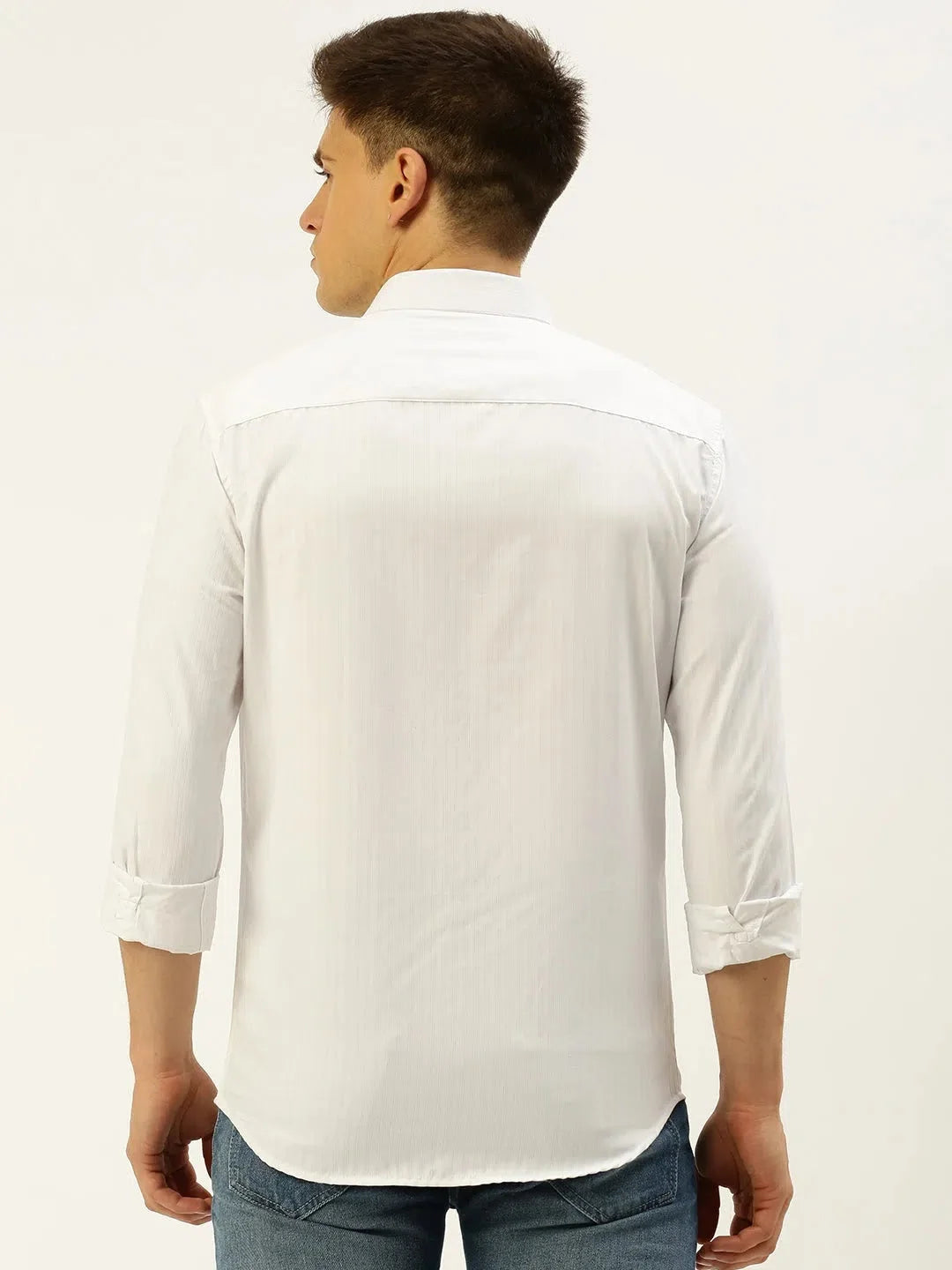 White Solid Cotton Mens Shirt - Formal & Casual | DesiQlo