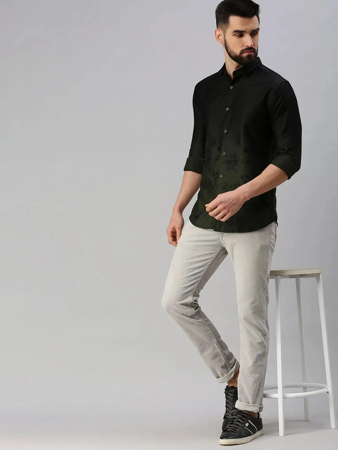 Men's Black Printed Cotton Shirt | Cool Casual Mens Shirt