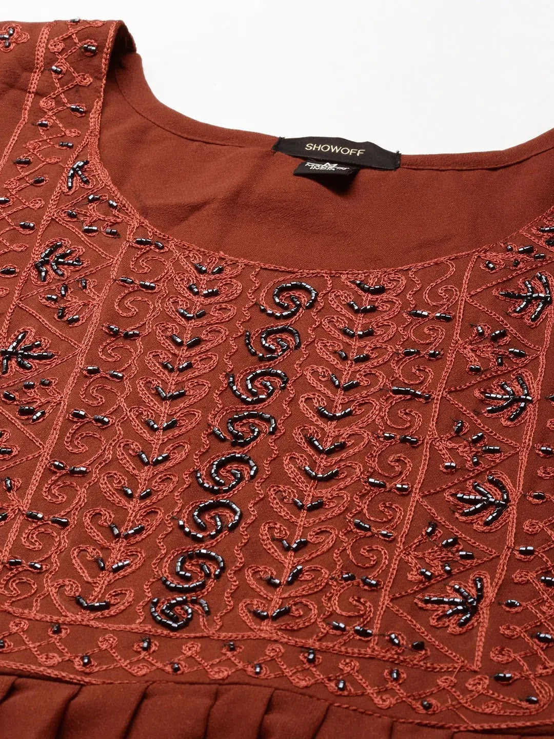 Brown Embellished Anarkali Kurta - Women's Anarkali Suits