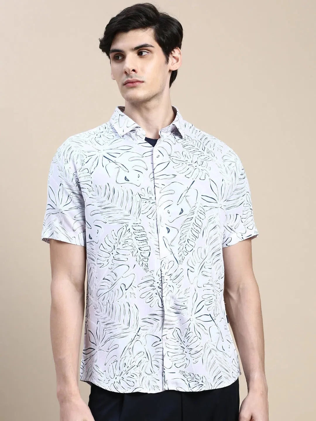 Pink Floral Cotton Mens Shirt | Casual Printed Shirt DesiQlo