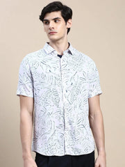 Men Pink Floral Casual Shirt-GEORGE-1628-Pink