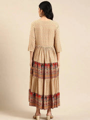 Women's Beige Embellished Anarkali Kurta-GW-2758-Beige