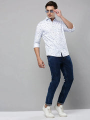 Men White Printed Casual Shirt-ELICAPRINT-4825-White