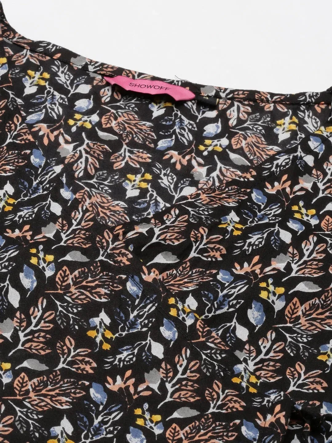 Black Printed Cotton Kurta | Women's Indian Kurta Online