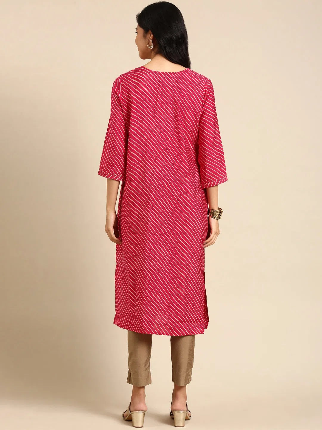 Fuchsia Embellished Cotton Kurti - Women's Indian Kurtas