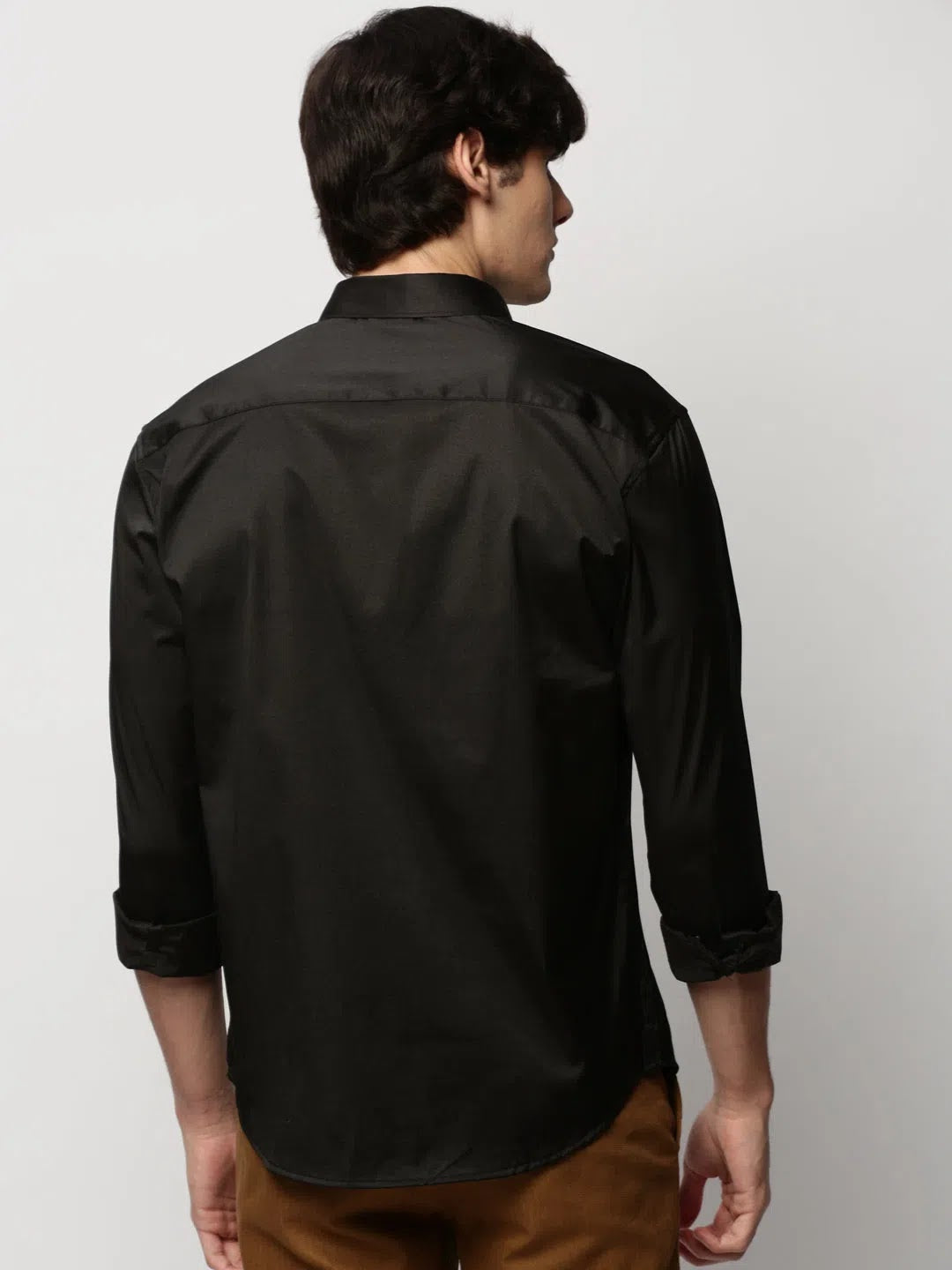 Shop Black Solid Mens Shirt - Cotton Casual Shirt | DesiQlo