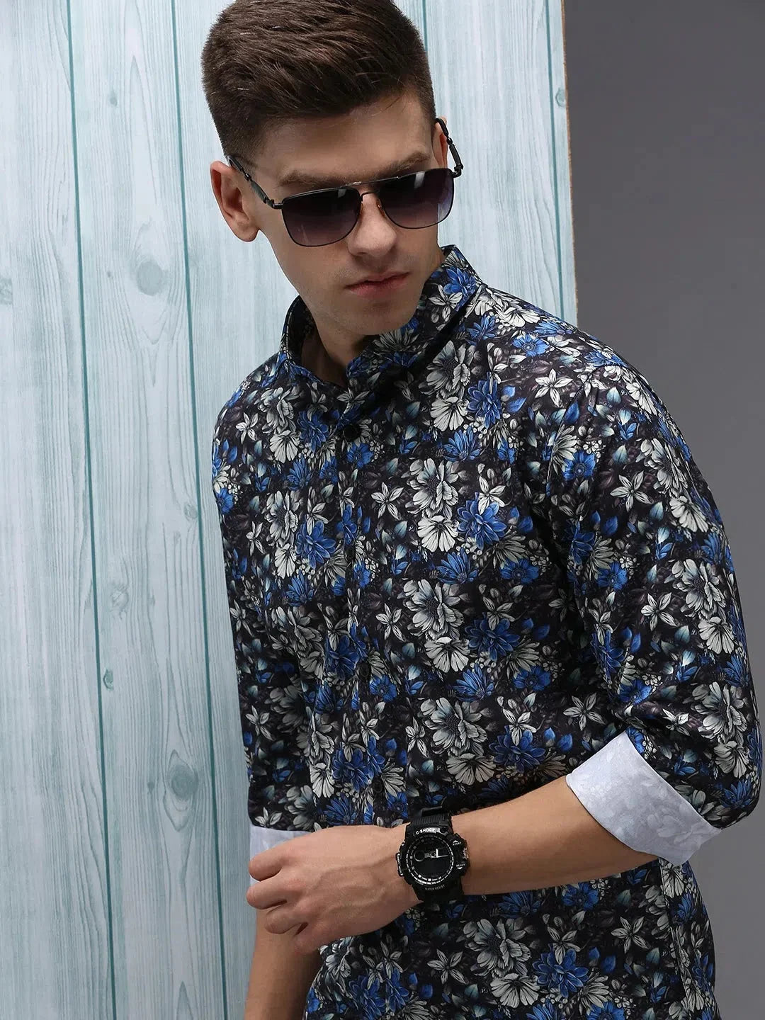 Men's Black Printed Shirt - Casual Cotton Mens Shirt | DesiQlo