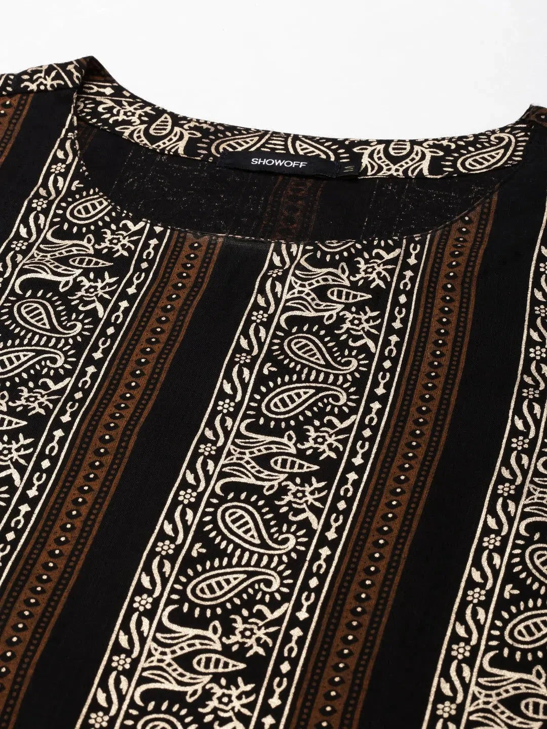 Black Printed Cotton Kurta | Modern Indian Kurta Ladies