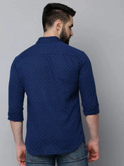 Men Navy Printed Casual Shirt-DIXIFPRINT-4803-Navyblue