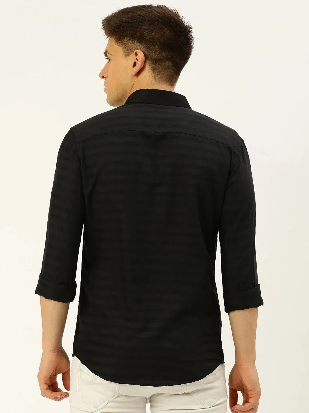 Men's Black Linen Shirt - Solid Casual Mens Shirt | DesiQlo