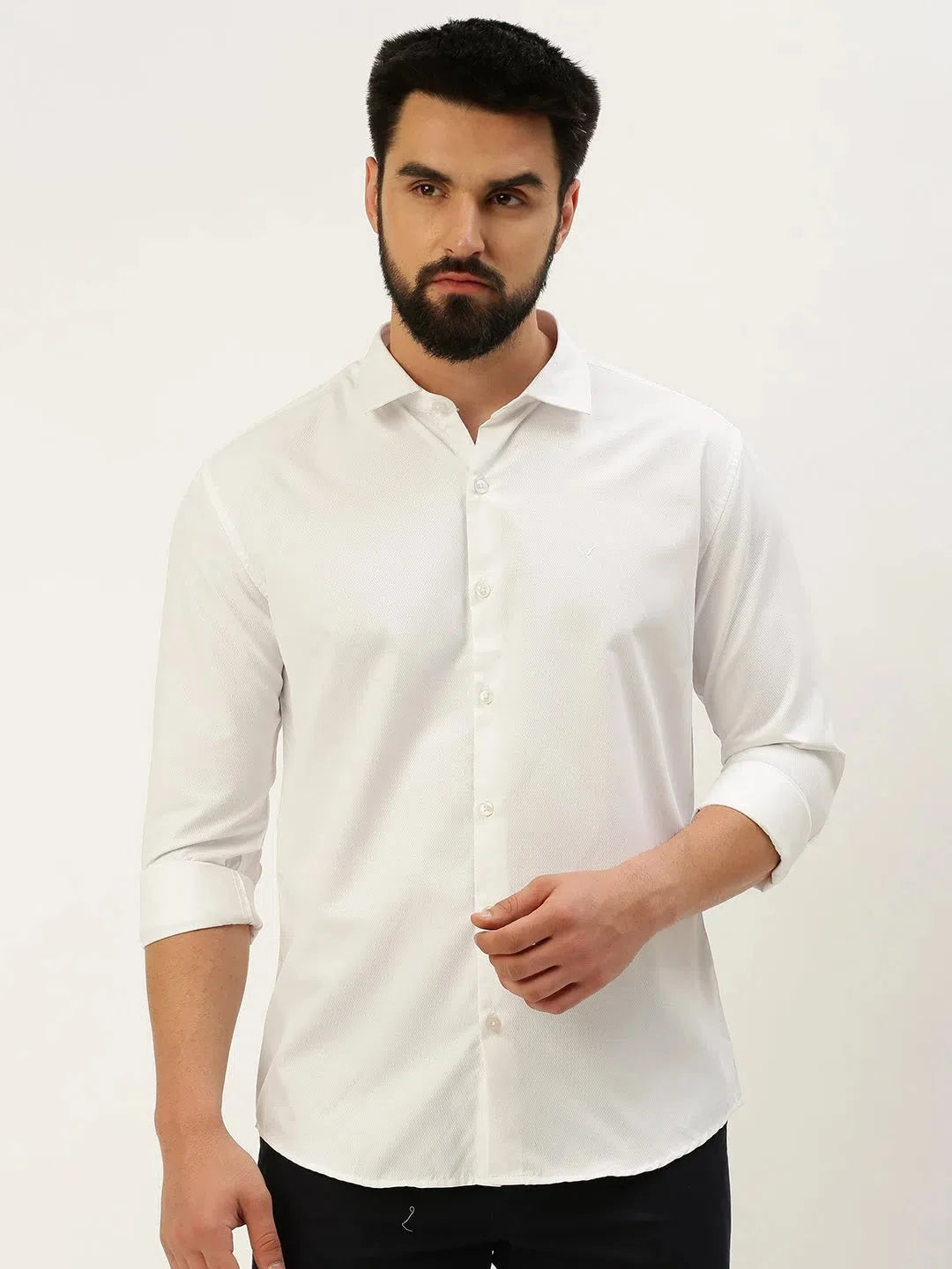 Trending Men's White Solid Cotton Shirt | Casual & Formal Shirts