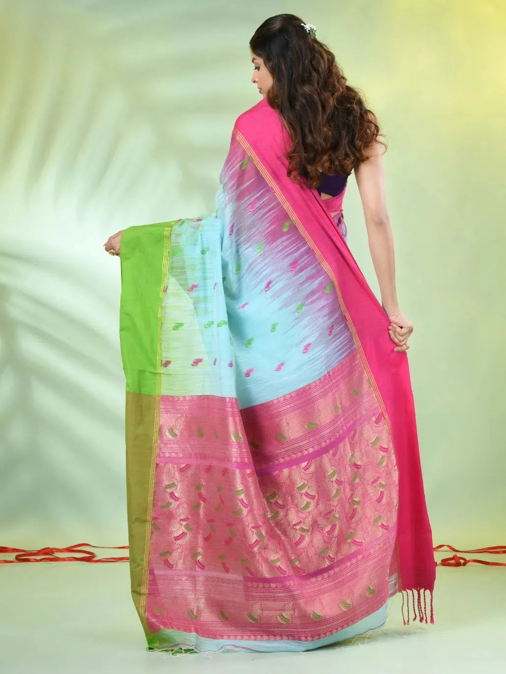 Off White Ikat Cotton Saree | Indian Sarees