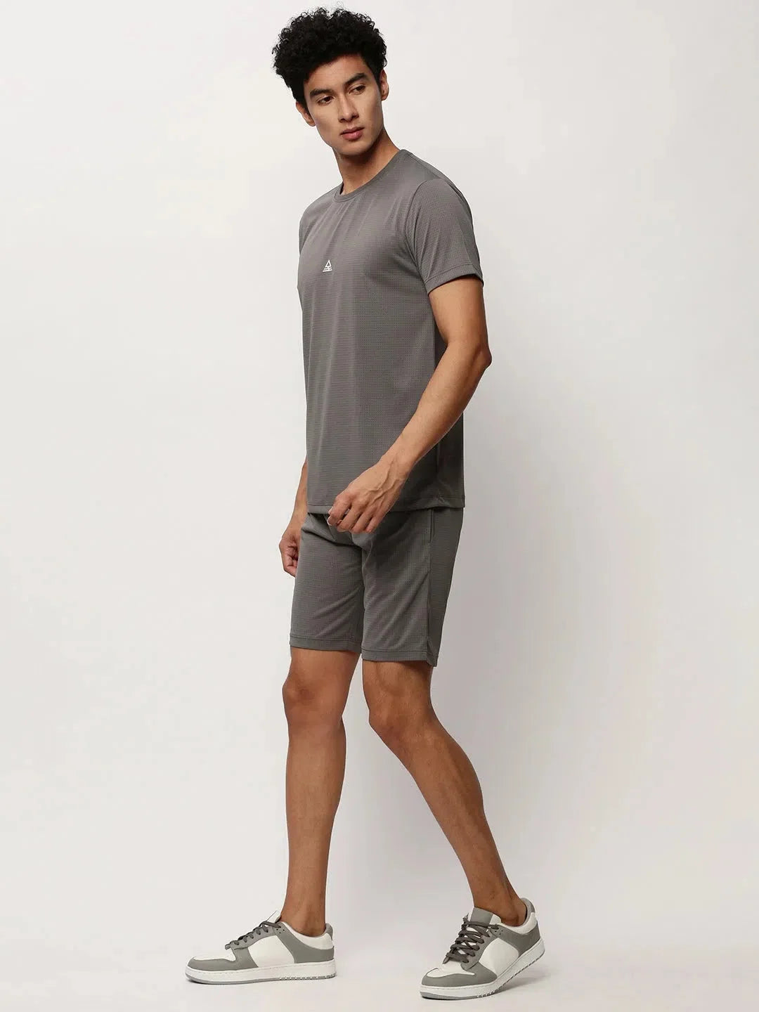 Grey Solid Mens Two Piece Sets - Casual Co ord Sets for Men