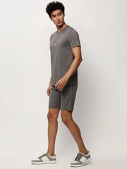 Men Grey Solid Casual Co ords-EX-AA-202-Grey