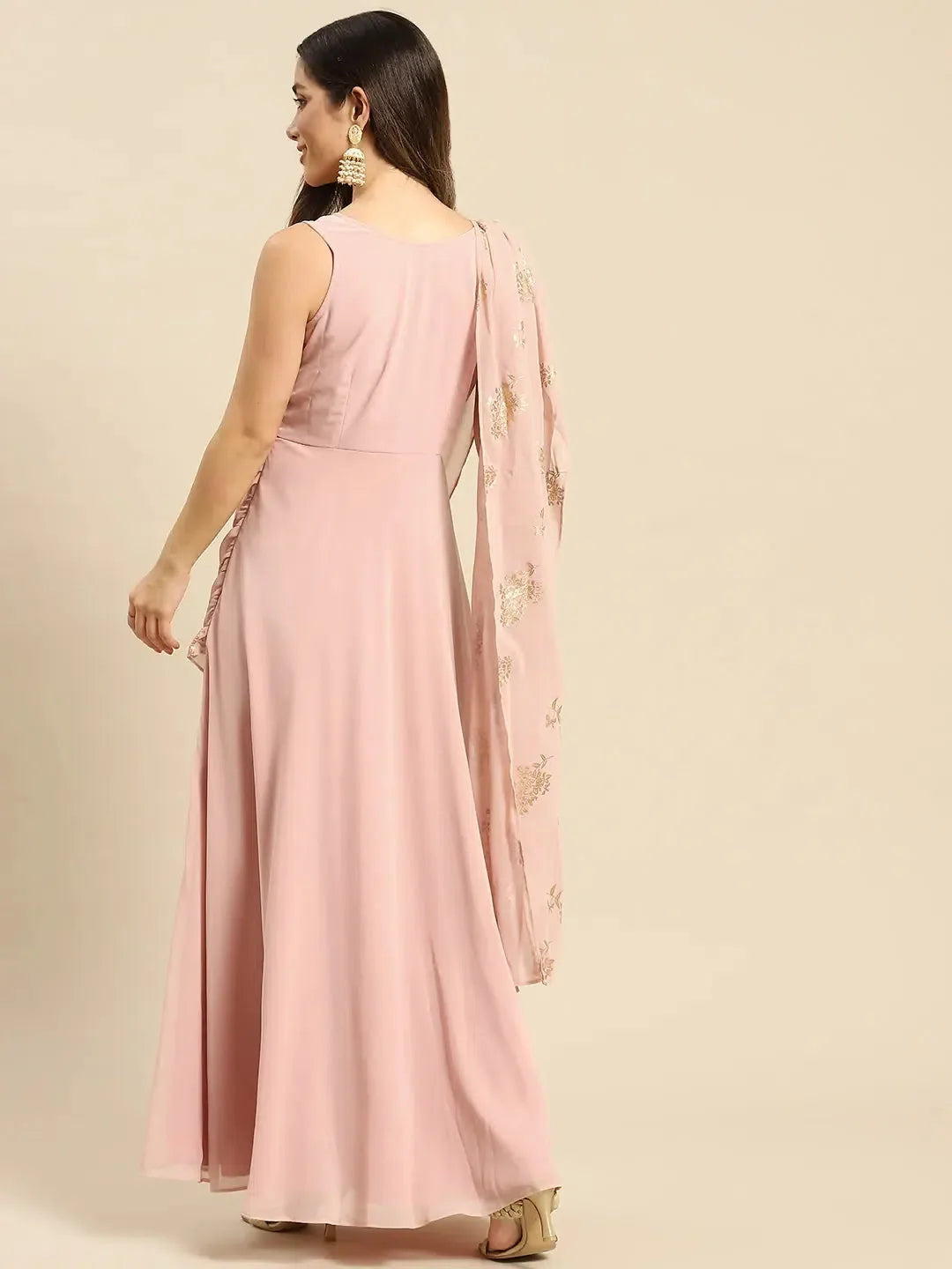 Powder Pink Flare Dress | Women's Western Wear Outfits Powder Pink Flare Dress | Women's Western Wear Outfits