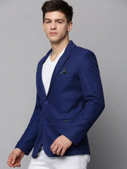 Men Blue Solid Blazer-AR-029-Blue